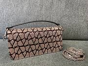 Fortok Valentino VLogo Signature Beaded Calfskin Shoulder Bag Brown - 3