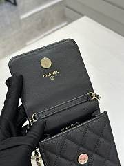 Fortok Chanel 23P Bow Woc Phone Bag Black 17x3x10cm - 3