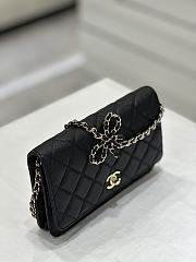 Fortok Chanel 23S Woc Bow Chain Shoulder Bag Black 19x3x12cm - 6
