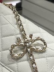 Fortok Chanel 23S Woc Bow Chain Shoulder Bag White 19x3x12cm - 6