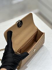 Fortok Chanel 23P Handle Kelly Bag Caramel Silver Hardware 18x10x4.5cm - 3