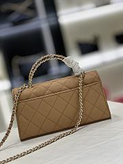 Fortok Chanel 23P Handle Kelly Bag Caramel Silver Hardware 18x10x4.5cm - 4