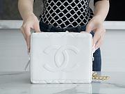 Fortok Chanel White Bag With Top Handle 19x20x6cm - 4