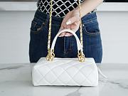 Fortok Chanel White Bag With Top Handle 19x20x6cm - 3