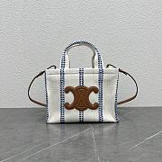 Fortok Celine Cabas Thais In Striped Textile and Calfskin 26×19×13cm - 1