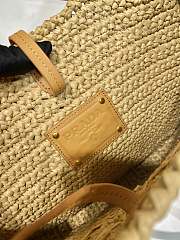 Fortok Prada Natural Logo-Embossed Raffia Shoulder Bag 30x24x4.5cm - 3