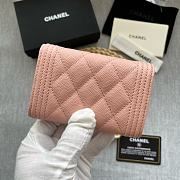Fortok Chanel Leboy Small Card Holder Wallet Pink 11x8.5x3cm - 2