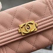 Fortok Chanel Leboy Small Card Holder Wallet Pink 11x8.5x3cm - 3