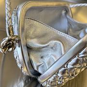 Fortok Bottega Veneta Knot Mini Shoulder Bag Silver Metallic Leather 20x12x5.5cm - 6