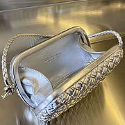 Fortok Bottega Veneta Knot Mini Shoulder Bag Silver Metallic Leather 20x12x5.5cm - 5