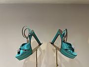 Fortok Aquazzura Yes Darling 130 Satin Platform Sandals Green - 2