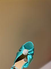 Fortok Aquazzura Yes Darling 130 Satin Platform Sandals Green - 5