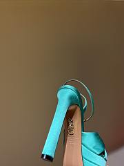 Fortok Aquazzura Yes Darling 130 Satin Platform Sandals Green - 6