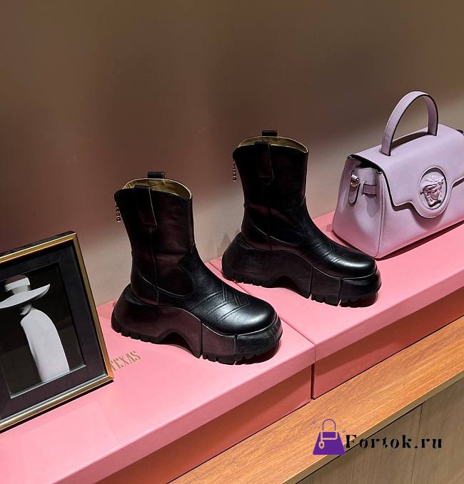 Fortok Louis Vuitton 2023 Thick-soled British Boots Black - 1