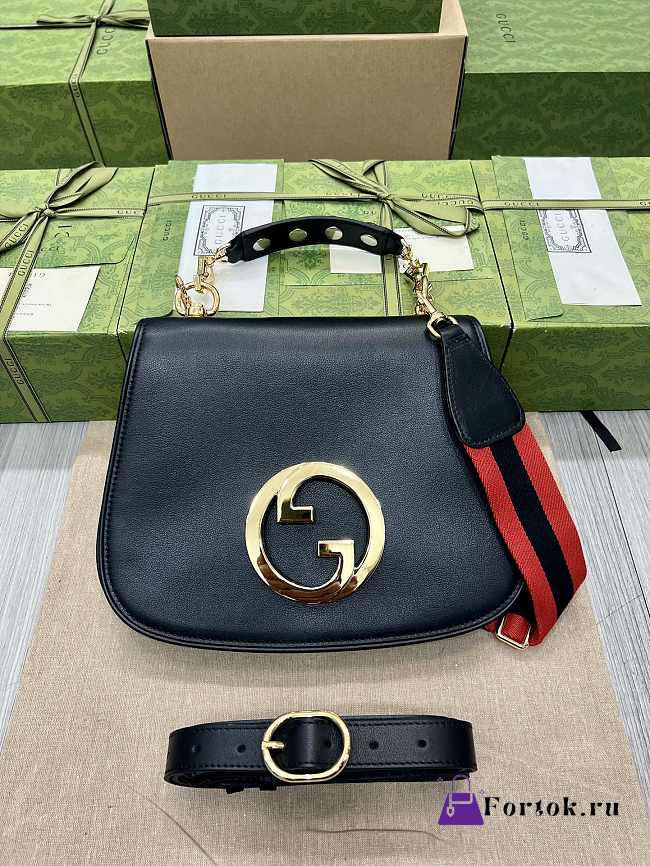 Fortok Gucci Black Blondie Top Handle Bag 29x22x7cm - 1