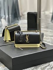 Fortok Saint Laurent Sunset Chain Bag Black With Apricot 19×13×8cm  - 1