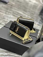 Fortok Saint Laurent Sunset Chain Bag Black With Apricot 19×13×8cm  - 6
