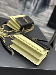 Fortok Saint Laurent Sunset Chain Bag Black With Apricot 19×13×8cm  - 5