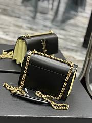 Fortok Saint Laurent Sunset Chain Bag Black With Apricot 19×13×8cm  - 3