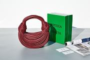 Fortok Bottega Veneta Nappa Mini Tubular Double Knot Bag Burgundy - 1