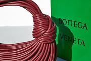 Fortok Bottega Veneta Nappa Mini Tubular Double Knot Bag Burgundy - 6