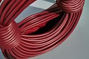 Fortok Bottega Veneta Nappa Mini Tubular Double Knot Bag Burgundy - 4