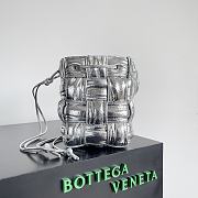 Fortok Bottega Veneta Mini Cassette Bucket Bag Silver 18x14x14cm - 1