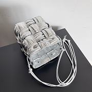 Fortok Bottega Veneta Mini Cassette Bucket Bag Silver 18x14x14cm - 5
