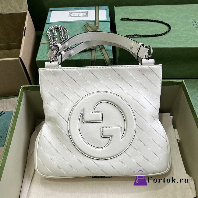 Fortok Gucci Blondie Small Tote Bag White 24x30x6cm - 1