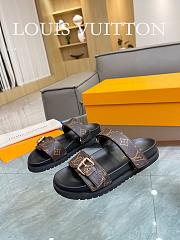 Fortok Louis Vuitton Bom Dia Flat Comfort Mules Brown - 6