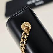 Fortok Celine Chain Shoulder Bag Triomphe With Strass Closure Black 20.5x10.5x4cm - 6