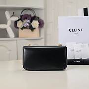 Fortok Celine Chain Shoulder Bag Triomphe With Strass Closure Black 20.5x10.5x4cm - 5