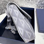 Fortok Dior Bag Gray CD Diamond Canvas & Smooth Calfskin 26x19x4.5cm - 6