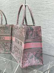 Fortok Dior Book Tote Gray and Pink Toile de Jouy Reverse Embroidery 36.5cm - 6
