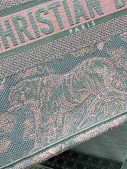 Fortok Dior Book Tote Gray and Pink Toile de Jouy Reverse Embroidery 36.5cm - 3