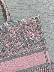 Fortok Dior Book Tote Gray and Pink Toile de Jouy Reverse Embroidery 36.5cm - 5