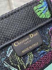 Fortok Dior Book Tote Bag Blue Multicolor Toile de Jouy Voyage Embroidery 26x8x22cm - 5