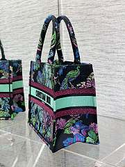 Fortok Dior Book Tote Bag Blue Multicolor Toile de Jouy Voyage Embroidery 26x8x22cm - 4