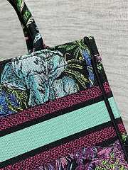 Fortok Dior Book Tote Bag Blue Multicolor Toile de Jouy Voyage Embroidery 26x8x22cm - 3