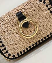 Fortok Fendi Raffia Lambskin Nano Baguette Maxi Handle Charm Black 11.5x2.5x7cm - 6