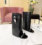 Fortok Givenchy Black Shark Lock Leather Sandals  - 1