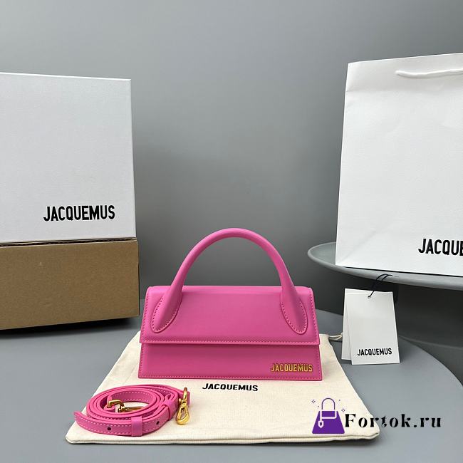 Fortok Jacquemus Le Chiquito Long Bag Pink 21x10x6cm - 1