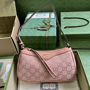 Fortok Gucci Pink Ophidia Small GG Canvas Shoulder Bag 25x15x6.5cm