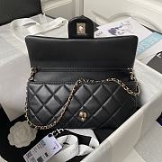 Fortok Chanel 23A Pearl Baguette Bag Black 11.5x26x4cm - 3