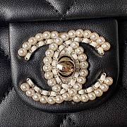 Fortok Chanel 23A Pearl Baguette Bag Black 11.5x26x4cm - 4