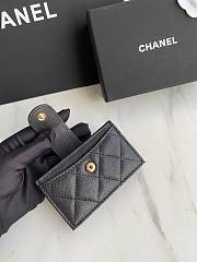 Fortok Chanel Quilted Small Flap Wallet Black Caviar 10.4×7×2cm - 6