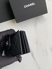 Fortok Chanel Quilted Small Flap Wallet Black Caviar 10.4×7×2cm - 3