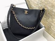 Fortok Chanel 23A Hobo Hippie Bag Black 26x25x7.5cm - 1