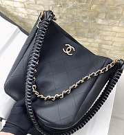 Fortok Chanel 23A Hobo Hippie Bag Black 26x25x7.5cm - 4