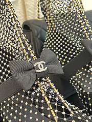 Fortok Chanel 23P Bow Lace Fishnet Sock Short Boots Black - 6